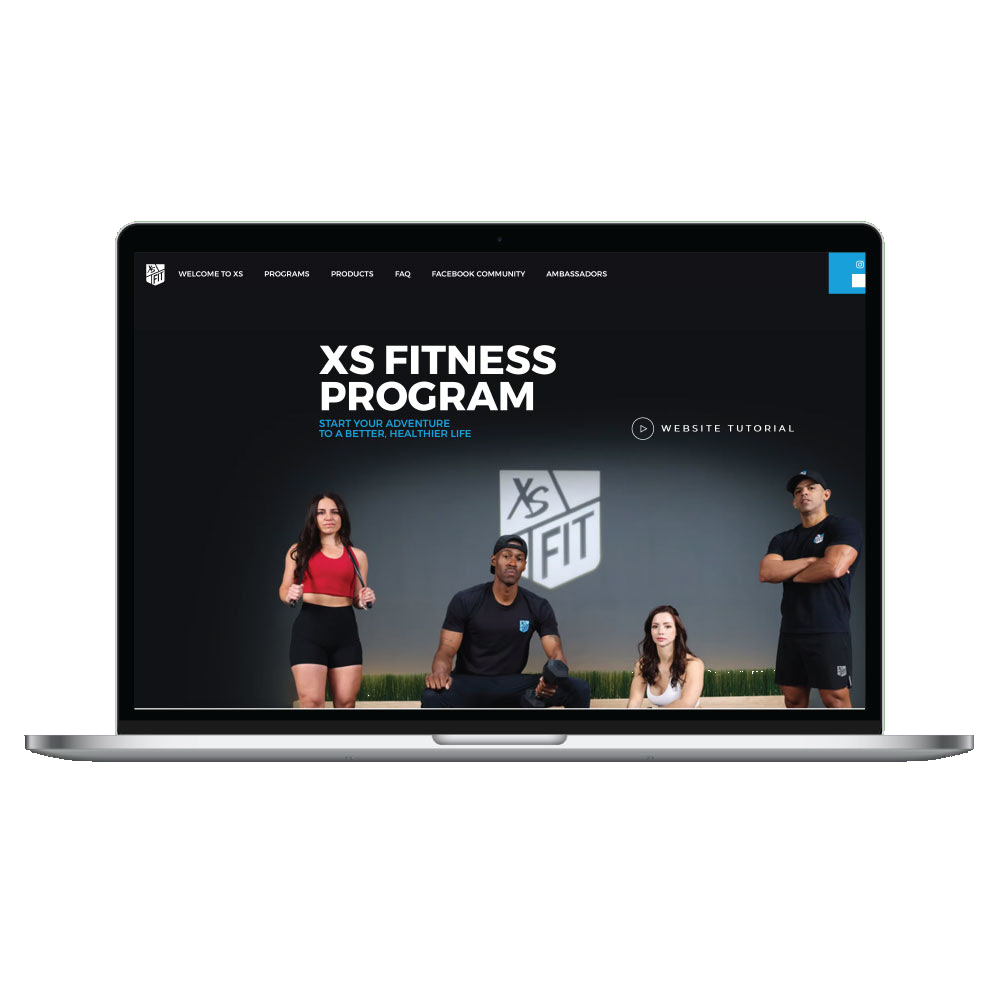 XS Fitness Program displayed on a laptop