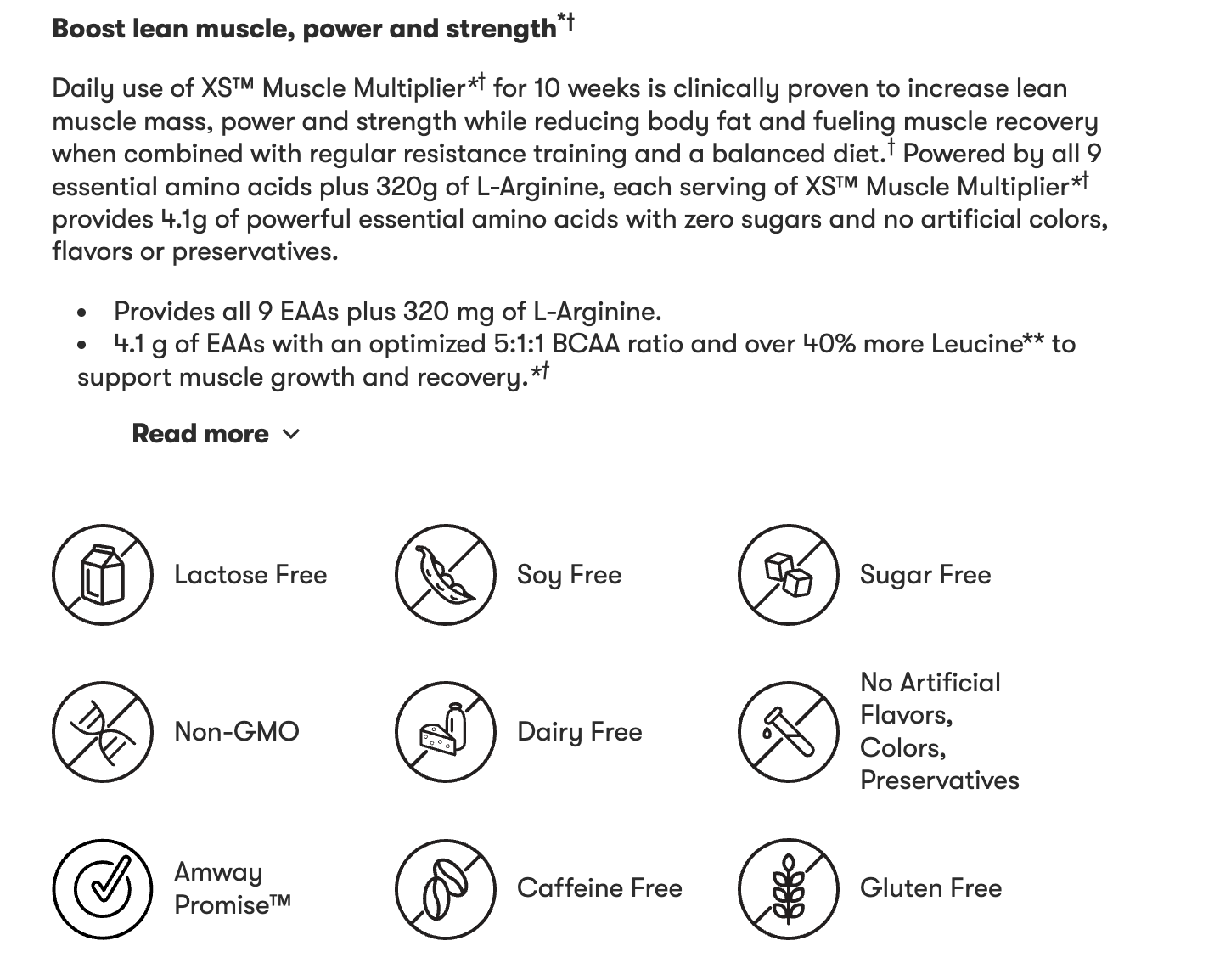 XS Muscle Multiplier benefits and dietary attributes
